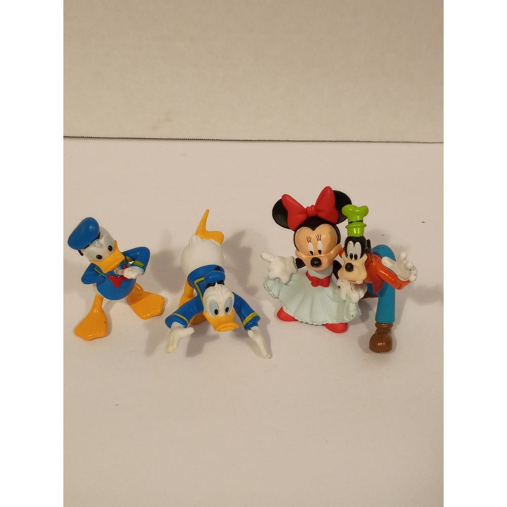 Disney PVC Figures Lot Minnie Mouse Donald Duck‎ Goofy Vintage Cake Toppers 4pc